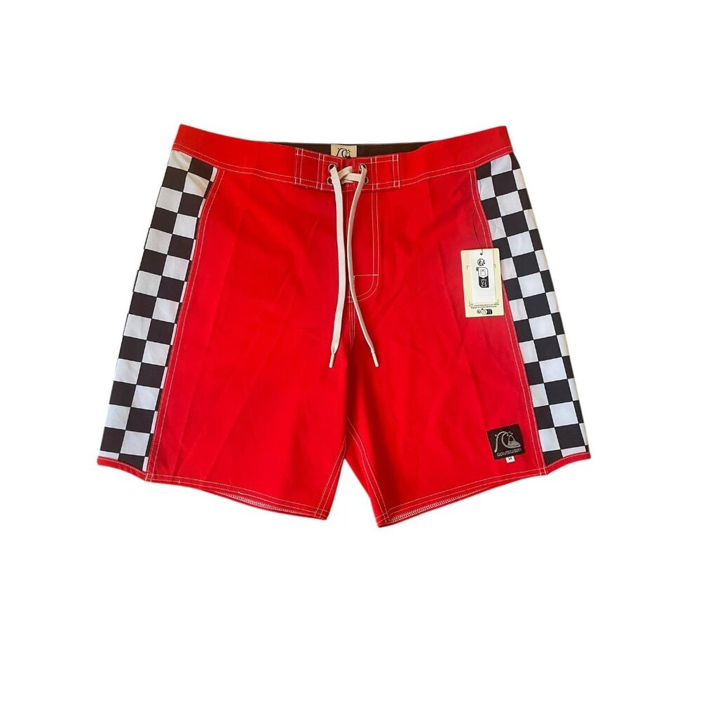 Quiksilver Men original Arch 18"  board Shorts  red/Checker  Size 38